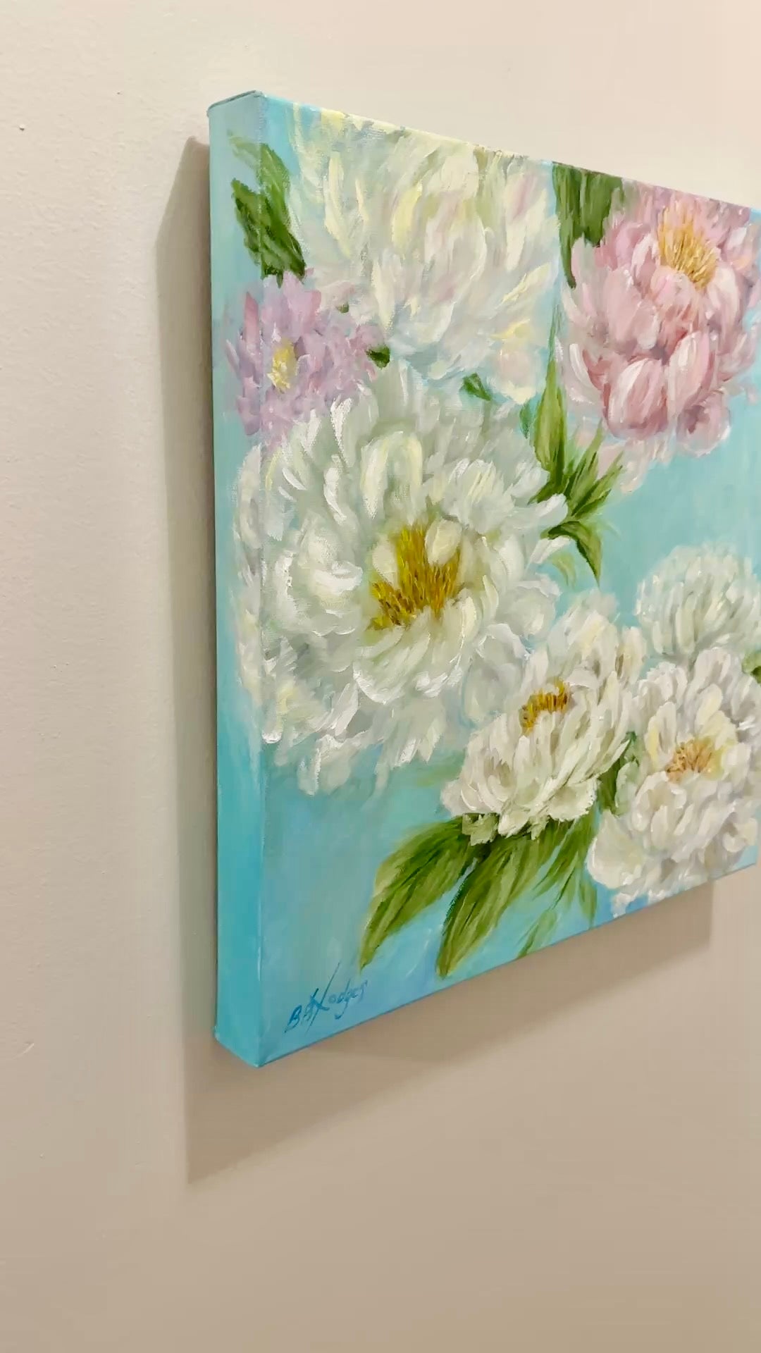 Blush Peonies Original Oil Painting