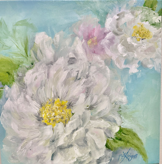 Clouds of Peonies | Original Oil Painting