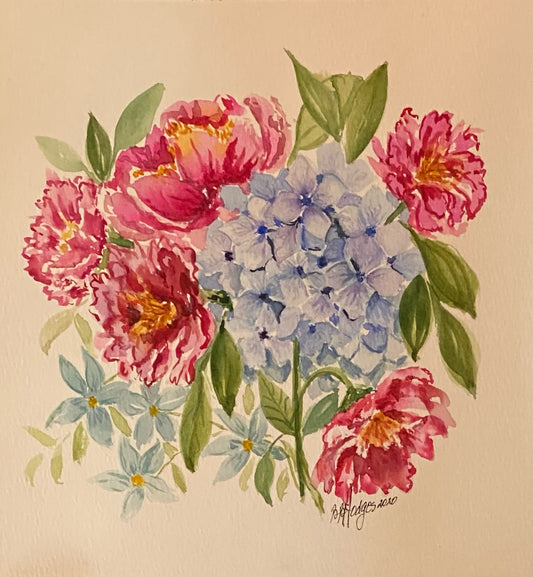 Peonies Meet Hydrangea